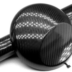 Lámina autoadhesiva de vinilo de carbono para coche y moto, color negro mate, para interior, sin burbujas, con accesorios de instalación (fibra de carbono 5D brillante, 150 x 30 cm)