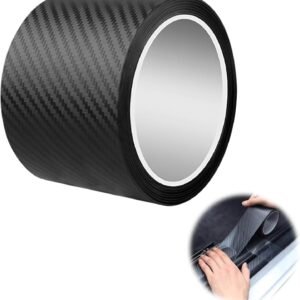 Vinilo de Fibra de Carbono para Coche 5cm*300cm, Negro Vinilo Coche Película Protectora Adhesivo A Prueba de Agua Sin Burbujas, Adhesivo Impermeable para Coche, Antiarañazos