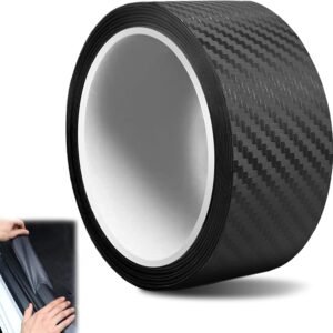 Película Autoadhesiva, Tiras de Fibra de Carbono Película Protectora antiarañazos Detalle de Fibra de Carbono Seca Cinta de Vinilo para Envolver el Borde de la Puerta del Coche Etiqueta(3CM*5M)
