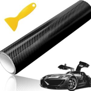 Aloskart 7D Vinilo Fibra de Carbono,Pegatina Adhesiva Decoración de Carbono,Pegatinas de Vinilo Coche,Película Pegatina Decoración Autoadhesiva a Prueba de Agua Libre de Burbuja 152 * 30CM