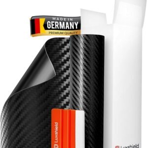 Luxshield Película Carbono Negro 12x200cm para Automóvil, Motocicleta, Bicicleta - autoadhesiva, por Metros, de Alemania