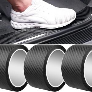 Laufunjoy 3 láminas adhesivas de fibra de carbono, 7 cm x 3 m, para coche, moto, bicicleta, bricolaje