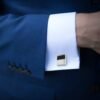 4 Piezas Gemelos de Fibra de Carbono, Gemelos Camisa Rayas, Gemelos de Fibra de Carbono Hechos a Mano, Gemelos Personalizados, para Regalo de Boda de Negocios para Hombres - Image 5