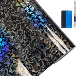 NewL - Adhesivo de Vinilo Color camaleón Brillante de Fibra de Carbono Forjado, con liberación de Aire, sin Burbujas, calcomanía autoadhesiva para Coche, Moto u Otro vehículo (30 x 100 cm)