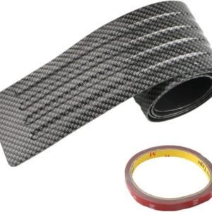 Youngine Protector de parachoques trasero de goma de fibra de carbono universal, protector de parachoques antirrayas para camioneta, camioneta, camioneta, SUV 90 cm / 35,5 pulgadas