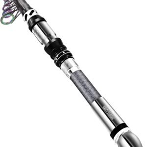 BNTTEAM Nueva Caña de Pescar Portátil 99% Cabeza de Palo Fluorescente de Fibra de Carbono, Palanca de Pesca de Surf de Viaje Telescópica Súper Dura y Ultraligera
