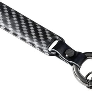 JNNJ Llavero de Coche Estilo Fibra de Carbono, Llavero de Cuero de Microfibra, Llaveros Universales para Hombres y Mujeres, Llavero Encargo del Coche, Accesorios para el Coche