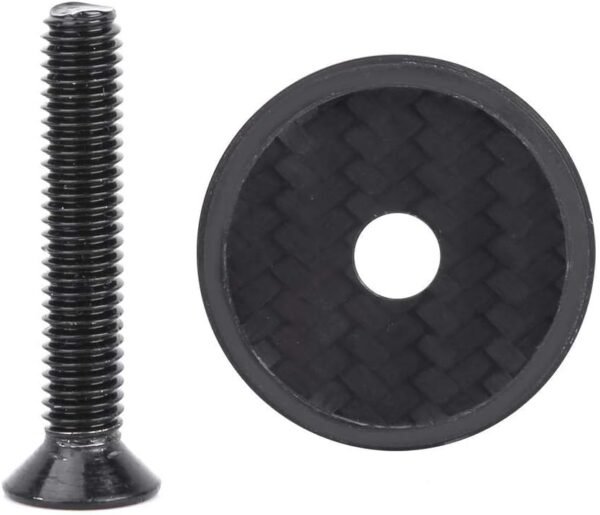 Casquillo Superior de Auriculares de Fibra de Carbono con Tornillo para la mayoría de Las Bicicletas
