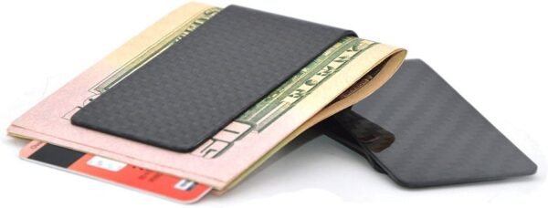 Medifier Billetera de Fibra de Carbono Ultraligera con Clip para Tarjetas de crédito y Dinero, Abrazadera para Hombres, Clip de Efectivo, Titular de Tarjetas (Negro) - Image 3