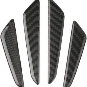 Juego de 4 Protector Puerta Coche ，Protector Parachoques Coche de Fibra de Carbono auténtica，Protector paragolpes Coche (Negro)