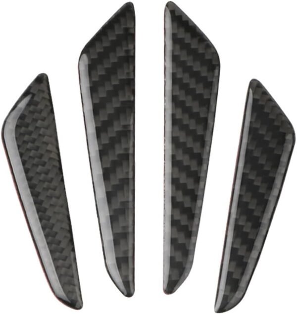 Juego de 4 Protector Puerta Coche ，Protector Parachoques Coche de Fibra de Carbono auténtica，Protector paragolpes Coche (Negro)
