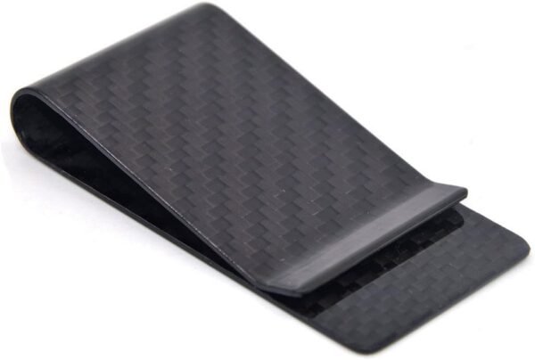 Medifier Billetera de Fibra de Carbono Ultraligera con Clip para Tarjetas de crédito y Dinero, Abrazadera para Hombres, Clip de Efectivo, Titular de Tarjetas (Negro)