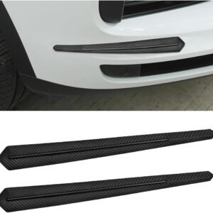 JNNJ 2 Piezas Tiras De Parachoques Universales, Fibra De Carbono Textura Guardabarros Esquina Protectior Arañazos, Protector Parachoques Delantero Trasero Universal Tira Anti-Rayaduras(Negro)