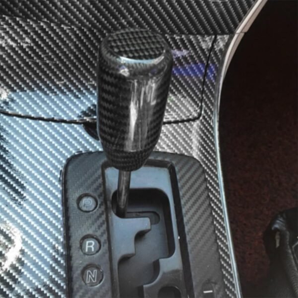 JNNJ Pomo de Cambio de Fibra de Carbono, Cabezal de Palanca de La Onda de La Perilla de Cambio de Modificada, Palanca de Cambio de Coche con 3 Adaptadores Universal para Auto Camion(Plata) - Image 5