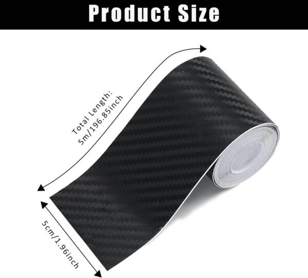 1 Tiras Protectoras de Umbral de Coche, Fibra de Carbono Pegatinas de Umbral para Coches, Anti-Colisión Protector Umbral de Puerta de Tira, Pegatina de Parachoques Antiarañazos, para Coche (5CM*5M) - Image 2