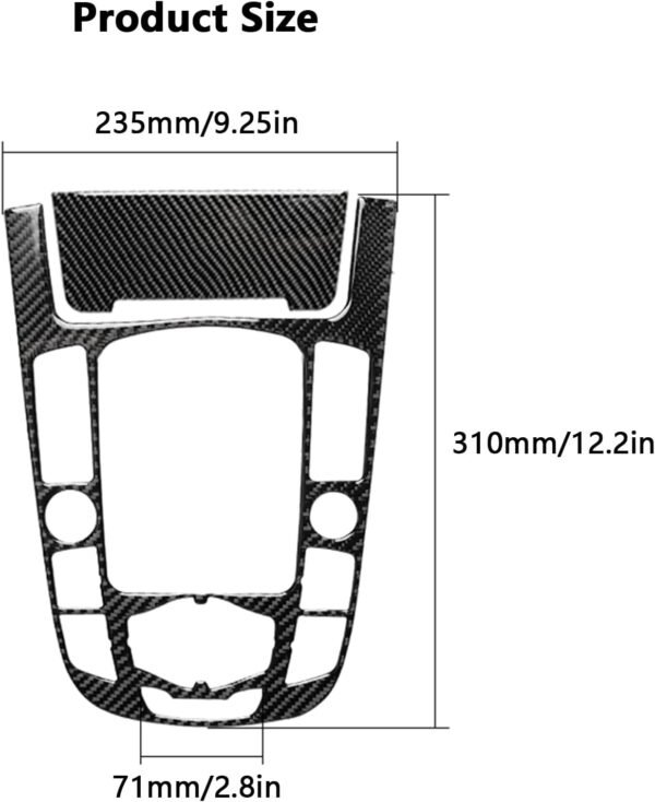 Ysislybin Adhesivo Decorativo de Fibra de Carbono para Interior, Pomo de Palanca de Cambios de Fibra de Carbono,Interiores Decorativos Interior Coche,Compatible con A4 A5 S4 S5 RS4 RS5 Q5 Accesorios - Image 2