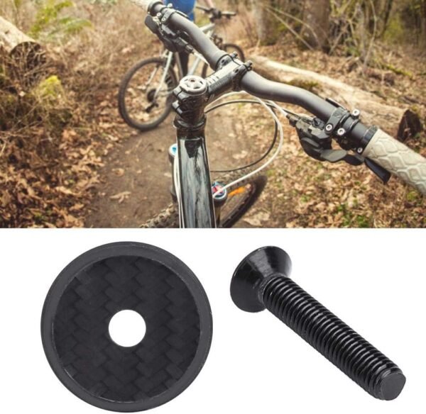Casquillo Superior de Auriculares de Fibra de Carbono con Tornillo para la mayoría de Las Bicicletas - Image 5