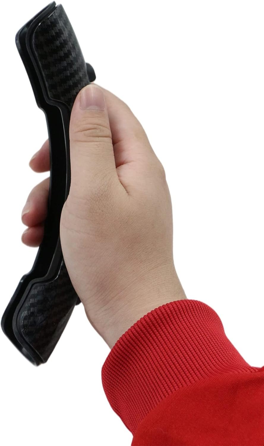 Jinminamz Cubierta del Volante automóvil Funda de Silicona Antideslizante Transpirable Dirección asistida Modificación automática 38 cm para la mayoría los automóviles (Fibra Carbono Negro) - Image 5