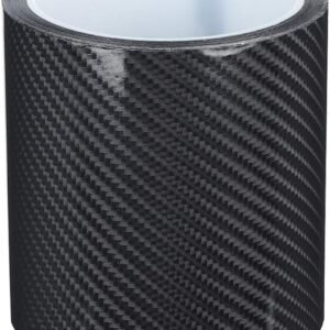Ladieshow Pegatina Carbono, Cinta Adhesiva Fibra de Carbono 3 Metros Negro Protector de Borde de Puerta de Coche Pegatina Antirrayas