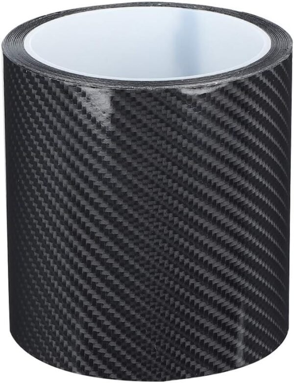 Ladieshow Pegatina Carbono, Cinta Adhesiva Fibra de Carbono 3 Metros Negro Protector de Borde de Puerta de Coche Pegatina Antirrayas