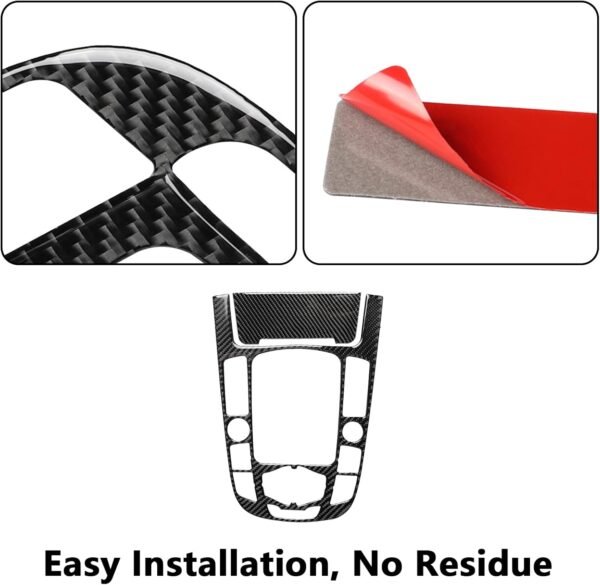 Ysislybin Adhesivo Decorativo de Fibra de Carbono para Interior, Pomo de Palanca de Cambios de Fibra de Carbono,Interiores Decorativos Interior Coche,Compatible con A4 A5 S4 S5 RS4 RS5 Q5 Accesorios - Image 3