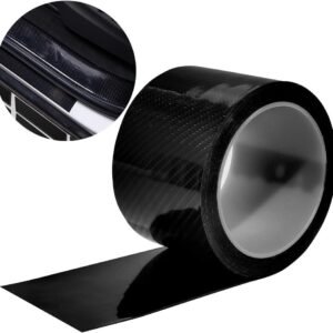 Tira Umbral Coche Universal,Cinta Umbral Fibra Carbono Negro, Adhesivo Umbral Puerta Auto Universal, Pegatina Parachoques Universa Coche Goma
