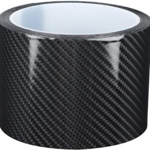 Umbrales de las Puertas del Automóvil Protección de los Bordes de la Etiqueta Adhesiva, Cinta Adhesiva de Fibra de Carbono Película de Carbono 6D Película Autoadhesiva Negra para (7CM * 3M)