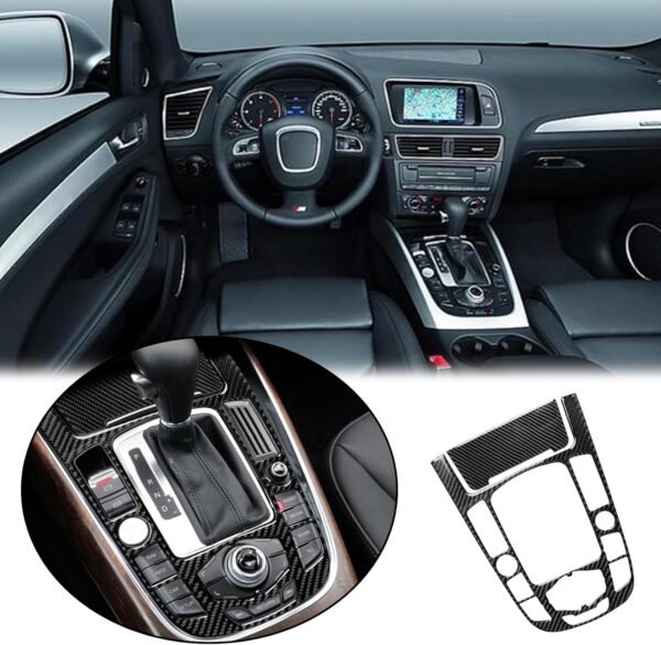Ysislybin Adhesivo Decorativo de Fibra de Carbono para Interior, Pomo de Palanca de Cambios de Fibra de Carbono,Interiores Decorativos Interior Coche,Compatible con A4 A5 S4 S5 RS4 RS5 Q5 Accesorios - Image 7