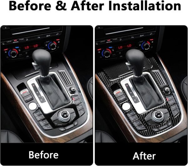 Ysislybin Adhesivo Decorativo de Fibra de Carbono para Interior, Pomo de Palanca de Cambios de Fibra de Carbono,Interiores Decorativos Interior Coche,Compatible con A4 A5 S4 S5 RS4 RS5 Q5 Accesorios - Image 5