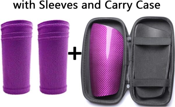 Espinilleras de Fútbol de Fibra de Carbono, con Estuche Portátil y Medias Súper Fuerte y Ligero, Resistente a los Golpes, Permeable al Aire Adecuado Tanto para Adultos como para Jóvenes y Niños - Image 3