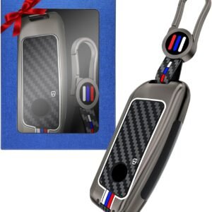Yumzeco Funda para llave de coche de aleación de zinc compatible con BMW