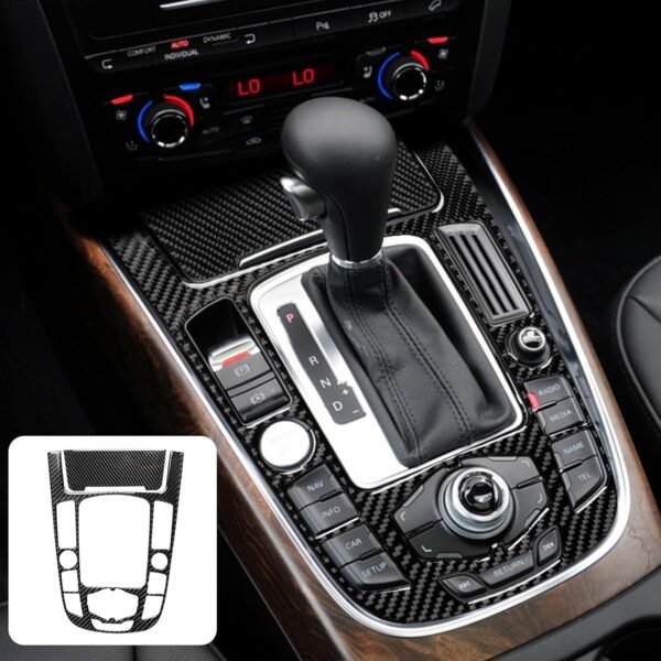 Ysislybin Adhesivo Decorativo de Fibra de Carbono para Interior, Pomo de Palanca de Cambios de Fibra de Carbono,Interiores Decorativos Interior Coche,Compatible con A4 A5 S4 S5 RS4 RS5 Q5 Accesorios
