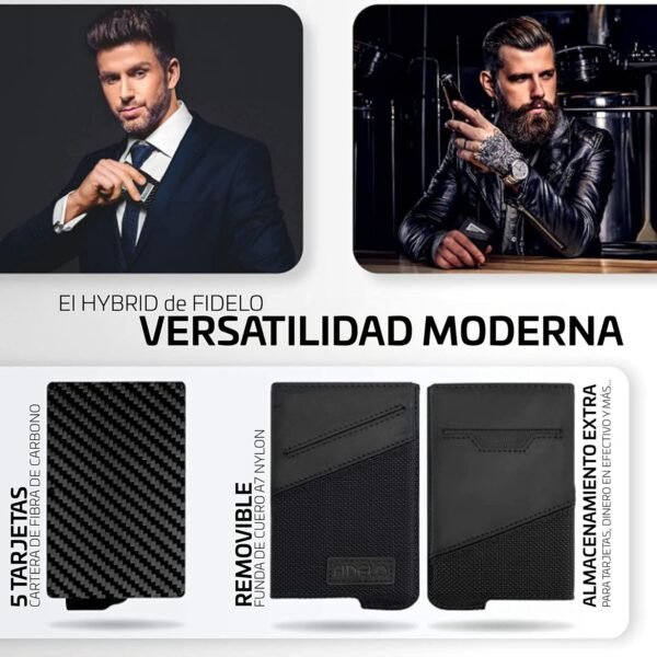 Fidelo Cartera Minimalista para Hombre - Tarjetero Delgado RFID Carteras para Hombre - Image 2