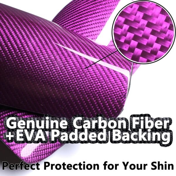 Espinilleras de Fútbol de Fibra de Carbono, con Estuche Portátil y Medias Súper Fuerte y Ligero, Resistente a los Golpes, Permeable al Aire Adecuado Tanto para Adultos como para Jóvenes y Niños - Image 2